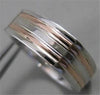 ESTATE SQUARE 14K WHITE & ROSE GOLD MENS WEDDING BAND RING 6MM SIZE 11.00 #20743