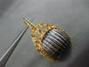 ESTATE LARGE .30CT DIAMOND 14K BLACK & YELLOW GOLD BASKET WOVEN HANGING EARRINGS