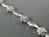 ESTATE .56CT ROUND DIAMOND 14K WHITE GOLD 3D CLASSIC FLOWER LINK BRACELET #19601