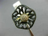 ESTATE LARGE 1.32CT WHITE & BLACK DIAMOND 14K YELLOW & BLACK GOLD 3D FLOWER RING