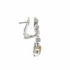 3.65CT WHITE & FANCY YELLOW DIAMOND 18KT 2 TONE GOLD 3D CUSHION & ROUND EARRINGS