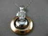 ESTATE LARGE .50CT DIAMOND FLOATING TIGER 14K WHITE & ROSE GOLD PENDANT STUNNING