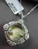 ESTATE LARGE .43CT DIAMOND & AAA ONYX 18KT WHITE GOLD FILIGREE FLOATING PENDANT