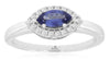 .49CT DIAMOND & AAA TANZANITE 14KT WHITE GOLD 3D MARQUISE & ROUND ENGAGMENT RING