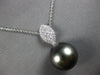 LARGE .37CT DIAMOND & AAA TAHITIAN PEARL 18KT WHITE GOLD MARQUISE LOVE NECKLACE