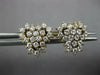 ESTATE 1.0CT DIAMOND 14KT 2 TONE GOLD CLUSTER HEART SHAPE TRILLION STUD EARRINGS