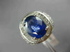 ESTATE EXTRA LARGE 7.74CT DIAMOND & AAA SAPPHIRE 14KT WHITE GOLD OVAL MENS RING