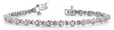 5.19CT DIAMOND 14KT WHITE GOLD 3D 3 STONE PAST PRESENT FUTURE TENNIS BRACELET