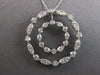 LARGE 1.80CT DIAMOND 14KT WHITE GOLD 3D DOUBLE CIRCULAR FLOATING PENDANT #27999