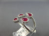 WIDE 1.39CT DIAMOND & AAA RUBY 14KT WHITE GOLD PEAR SHAPE & ROUND FUN LOVE RING