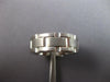 WIDE 14K WHITE GOLD HANDCRAFTED BRICK DESIGN MATTE & SHINY MENS ANNIVERSARY RING