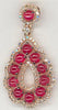 ESTATE 2.15CT DIAMOND & AAA RUBY 14K ROSE GOLD CABOCHON & ROUND FLOATING PENDANT