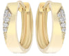 ESTATE .08CT DIAMOND 14KT YELLOW GOLD 3D TRIANGULAR FUN HOOP HANGING EARRINGS