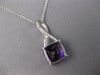 LARGE 3.52CT DIAMOND & AAA AMETHYST 14KT WHITE GOLD 3D SQUARE FLOATING PENDANT