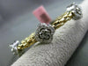 ESTATE 1.30CT DIAMOND 14K WHITE & YELLOW GOLD 3D FLOWER FLEXIBLE BANGLE BRACELET