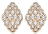 LARGE 3.58CT DIAMOND 18KT ROSE GOLD 3D FLOWER INFINITY CLIP ON HANGING EARRINGS