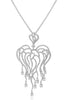 ESTATE LARGE 4.47CT DIAMOND 18KT WHITE GOLD 3D MULTI HEART FLOATING LOVE PENDANT
