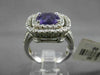 ESTATE LARGE 2.80CT DIAMOND & AAA AMETHYST 14KT WHITE GOLD DOUBLE 3D HALO RING