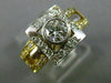 ESTATE WIDE .75CT DIAMOND 18KT TWO TONE GOLD SQUARE BEZEL ENGAGEMENT RING #9804
