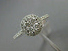 ESTATE WIDE .52CT DIAMOND 18KT WHITE GOLD 3D ETOILE CLUSTER HALO PROMISE RING