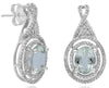2.79CT DIAMOND & AAA GREEN AMETHYST 14K WHITE GOLD OVAL & ROUND HANGING EARRINGS