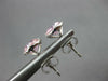 ESTATE 2.1CT DIAMOND & AAA PINK QUARTZ 14K WHITE GOLD HALO MARTINI STUD EARRINGS