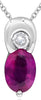 .52CT DIAMOND & AAA RUBY 14KT WHITE GOLD OVAL & ROUND SOLITAIRE FLOATING PENDANT