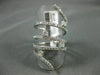 ESTATE EXTRA LARGE 1.92CT DIAMOND 14KT WHITE GOLD 3D MULTI ROW FULL FINGER RING
