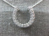 ESTATE LARGE .36CT DIAMOND 14KT WHITE GOLD HORSE SHOE LUCKY FUN PENDANT #26968