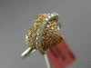 ESTATE .59CT WHITE & PINK DIAMOND 18K WHITE & ROSE GOLD 3D PUFF HEART  LOVE RING