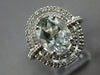 WIDE 2.81CT DIAMOND & AAA GREEN AMETHYST 14KT WHITE GOLD OVAL & ROUND HALO RING
