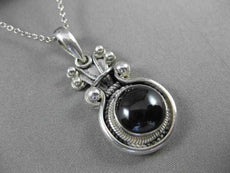 ANTIQUE 925 SILVER AAA ROUND CABOCHON GARNET FILIGREE HANDCRAFTED PENDENT #22519