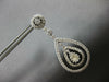 LARGE 2.30CT DIAMOND 14KT WHITE GOLD 3D PEAR SHAPE CHANDELIER HANGING EARRINGS