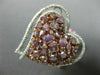 GIA EXTRA LARGE 4.42CT WHITE & PINK DIAMOND 18K ROSE GOLD DOUBLE HEART LOVE RING