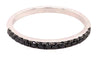 ESTATE .26CT BLACK DIAMOND 18KT WHITE GOLD CLASSIC 2MM SEMI ETERNITY LOVE RING