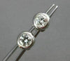 ESTATE .70CT DIAMOND 14K WHITE GOLD SOLITAIRE BEZEL EARRINGS 6mm BEAUTIFUL #9979
