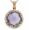 ESTATE 4.45CT DIAMOND & AAA AMETHYST 14KT ROSE GOLD 3D CLASSIC OVAL HALO PENDANT