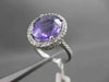 ESTATE LARGE 7.28CT DIAMOND & AAA AMETHYST 14KT WHITE GOLD 3D FILIGREE HALO RING