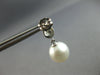 ESTATE .22CT DIAMOND & AAA SOUTH SEA PEARL 18K WHITE GOLD LEAF HANGING EARRINGS