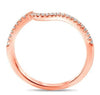 ESTATE .14CT DIAMOND 14KT ROSE GOLD 3D CLASSIC V SHAPE WAVE ANNIVERSARY RING