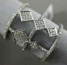 ESTATE LARGE .54CT DIAMOND 14KT WHITE GOLD 3D MULTI ROW DIAMOND SHAPE FUN RING
