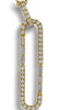 .54CT DIAMOND 18KT YELLOW GOLD ROUND & BAGUETTE OVAL LOVE KNOT FLOATING PENDANT