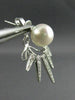 ESTATE .33CT DIAMOND & AAA SOUTH SEA PEARL 14KT WHITE GOLD SPIKE JACKET EARRINGS