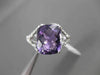 ESTATE 4.36CTW DIAMOND & AAA AMETHYST 14KT WHITE GOLD TENSION FILIGREE RING