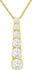 ESTATE .60CT DIAMOND 14K WHITE GOLD ROUND 6 STONE GRADUATING JOURNEY BAR PENDANT