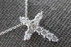 ESTATE SMALL .35CT DIAMOND 14KT WHITE GOLD CLASSIC CROSS FLOATING PENDANT #27659