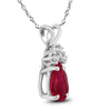 .72CT DIAMOND & AAA RUBY 14KT WHITE GOLD 3D PEAR SHAPE & ROUND FLOATING PENDANT