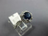 ESTATE 1.07CT DIAMOND & AAA SAPPHIRE 14KT WHITE GOLD FLOWER HALO ENGAGEMENT RING