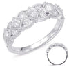 ESTATE WIDE .81CT DIAMOND 14KT WHITE GOLD 3D FILIGREE MILGRAIN ANNIVERSARY RING