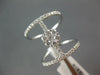 ESTATE LARGE .72CT DIAMOND 18KT WHITE GOLD FLOWER DOUBLE BAR FUN LOVE RING